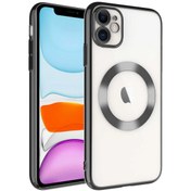 Resim Apple iPhone 11 Sert Pc Transparans Arka Kamera Korumalı Riksos Siyah Kılıf Gpack