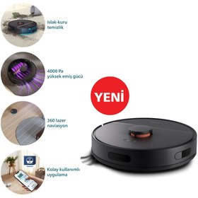 Resim Philips 3000 Serisi Islak Kuru Moplu Siyah Robot Süpürge, Sert Zemin ve Halıya Uygun XU3000/01 