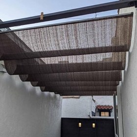 Resim Geri çekilebilir U şeklinde Dalga Gölge Tente Dış Mekan UV Dayanıklı Güneşlik Gölgelik HDPE Pergola Tente Veranda Havalandırma için (Boyut: G 0,8 * U5m/G2,62 * U16,12,5 m) 