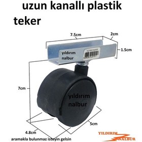 Resim Sehpa Tekerleği 5cm Plastik Masa Tekerleği Uzun Boy Sunta Kanallı 