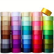 Resim 25 Yard Saten Kurdele Rulosu, 4cm Genişlik, Polyester Malzeme, Tüy Yok, Düğün Sandalye Arkası Dekoru, Çiçekli Hediye Paketleme, Pasta Ambalajı - Çeşitli Renkler, El Sanatları Malzemeleri|Canlı Renkli Kurdele|Çeşitli Renk Seçenekleri, Çiçek Buketi İçin Kurdele 