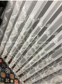 Resim Tül Perde Taç Marka Etek Geniş Kurdale Nakış Işleme -26295 Çok Renkli 