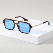 Resim 1 adet Şık Retro Kare Moda Gözlük Erkekler ve Kadınlar için - Küçük Çerçeve, Kaplumbağa Deseni, PC Malzeme, Günlük Giyim ve Aktiviteler için Mükemmel 