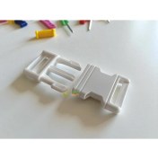 Resim Plastik Çanta Tokası 10 Adet 3 cm Beyaz Plastik Bel , Sırt Çantası Tokası 