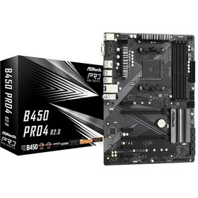 Resim ASRock B450 Pro4 R2.0 AMD 3200+ MHz (OC) DDR4 Soket AM4 ATX Anakart 