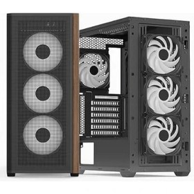Resim Lidyahan Store D501A Orta Kule Kılıfı, Ahşap Aksanlı Mesh Ön, 360MM Radyatör Desteği, 11 Fan Yuvası, 400MM Gpu, Atx/m-Atx/mini-Itx, Manyetik Toz Filtreleri, Spcc Çelik Konstrüksiyon, Moda Pc Yapısı, Siyah 