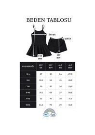 Resim My Kids Wear Kız Çocuk Garson Mayo Elbiseli Şortlu 2 Li Takım 12416 Siyah 