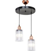 Resim Şeffaf, Siyah ve Bakır Detaylara Sahip Çok Amaçlı Aydınlatma Seti 