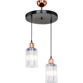 Resim Şeffaf, Siyah ve Bakır Detaylara Sahip Çok Amaçlı Aydınlatma Seti 