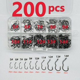 Resim Popüler Seçim] 200 adet 5-14 Delikli Tüp Örgü Otomatik Flip Balık Kanca, Yüksek Karbon Çelik Balık Kanca, Keskin Dikenli, Sazan Balıkçılığı Aksesuarları için Uygun 