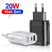 Resim USLİON 20W USB QC3.0 Şarj PD3.0 Hızlı Şarj Aleti Şarj Başlık Aynı Gün,Hızlı Kargo !!