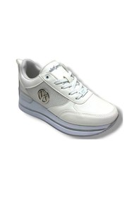 Resim Wickers 2927-26 Cilt Deri Dolgu Topuklıu Anatomik Kadın Sneaker Beyaz Gri Beyaz 