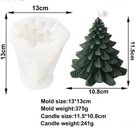 Resim Hangfox Büyük Boy Kozalaklı Noel Ağacı Silikon Kalıbı - Doğal Kokulu Mum, Gips Dekorasyonu İçin Dıy Ev Aksesuarı 