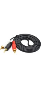 Resim Boblov 1.5 Metre Stereo Lale Kablo 3.5 mm Stereo 2 RCA Ses Sistemi Kablosu Aux 