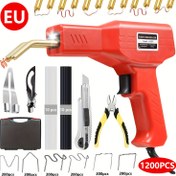 Resim 220W Yükseltilmiş Plastik Kaynak Tabancası Kiti, 1200 adet Kaynak Çivisi Kaynak Makinesi Araba Tamir Seti, Araba Tamponları için 6 Tip Kaynak Çivi, Kanolar, Plastik Cihazlar Onarımı (EU Fişi) 