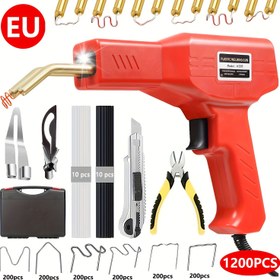 Resim 220W Yükseltilmiş Plastik Kaynak Tabancası Kiti, 1200 adet Kaynak Çivisi Kaynak Makinesi Araba Tamir Seti, Araba Tamponları için 6 Tip Kaynak Çivi, Kanolar, Plastik Cihazlar Onarımı (EU Fişi) 