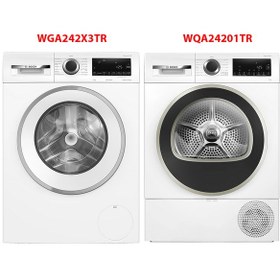 Resim Bosch WGA242X3TR - WQA24201TR 9 Kg Çamaşır Kurutma Makinesi 2'li Set 