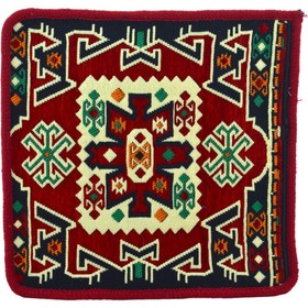 Resim HitDukkan Dekoratif Otantik Çift Taraflı Fermuarlı Kilim Şark Köşesi Minder Kılıfı (40cmx41cm) 