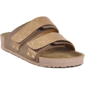 Resim 20-009 Z Altın Simli Vizon Kadın Anatomik Terlik Vizon 