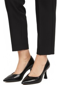 Resim Siyah Kırışık Kısa İnce Topuklu Kadın Abiye Ayakkabı 357190 Z Siyah Kırışık 