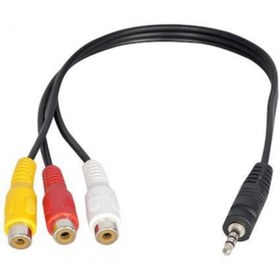 Resim 2.5 mm stereo rca kablo ince aux av kablo 2.5mm rca çevirici 