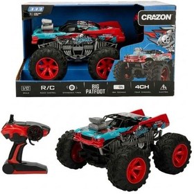 Resim 1:12 Big Patfoot Usb Şarjlı Uzaktan Kumandalı Off Road Araba 32 Cm 16156 Kırmızı Çok Renkli 