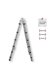 Resim Endokon 190+190 Cm. 6+6 Basamak A Tipi Teleskopik Alüminyum Merdiven - Uzayan Merdiven 