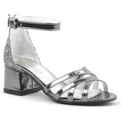 Resim Platin Kalın Topuklu Kız Çocuk Abiye Ayakkabı Platin 