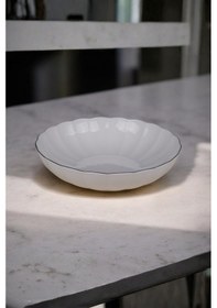 Resim Kütahya Porselen Bone Luz Platin Fileli Bowl Kase 25x6cm 2000ml 6 Lı Bnlzf25ks00 Çok Renkli 