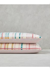 Resim English Home Geo Plaid Pamuklu 2'li Yastık Kılıfı 50x70 Cm Yeşil-pembe Yeşil-pembe 