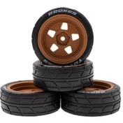 Resim Honmex 1/10 Rc Araçlar İçin 4 Adet Kauçuk Lastik - 65x45x26mm, Tamıya Tt02 Xv01 Hsp 94123 Hpı Kyosho Wltoys Uyumlu Off-road Rehberlik Lastikleri 