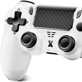Resim Suoxiom P4 için kablosuz kontrol cihazı, P4/Slim/Pro ile uyumlu, Bluetooth Gamepad Joystick, dokunmatik panelli, 6 eksenli Gyro sensör, 3,5 mm ses jakı, beyaz 