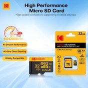 Resim KODAK Yüksek Hızlı Micro SD Kartı | Okuma 100MB/s, Çoklu Kapasiteler (32GB/64GB/128GB/256GB) | Fotoğrafçılık, Video Kaydı, Mobil Genişleme, Oyun Cihazları, Kameralar, Gözetim için İdealdir - Gerekli Seçenek|Canlı Ekran|32GB Kart 