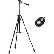 Resim 135CM WT-3512 Profesyonel Dslr Tripod Bluetooth Kumandalı Telefon Tutucu 