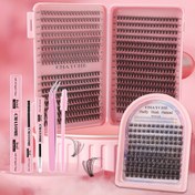 Resim 640 Küme DIY Kirpik Uzatma Kiti, Karışık Stiller 10D 20D Doğal Kedi Gözü ve Oyuncak Görünümü, C&D Kıvır, Uzunluklar 10-16mm, Yapışkan ile Tekrar Kullanılabilir, Başlangıç Seviyesinde - Büyük Kapasiteli Kirpik Kitabı ve Seyahat Seti Seçenekleri 