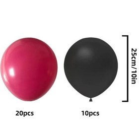 Resim Cloud011 30 Adet Gül Kırmızı Siyah Balon Seti Doğal Kauçuk Parti Dekorasyon Gül Kırmızısı Siyah 