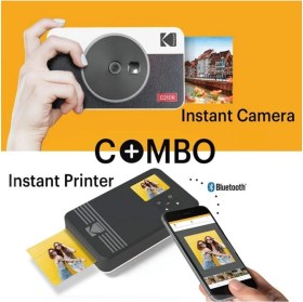 Resim Kodak Mini Shot 2 Retro Anında Fotoğraf Yazıcısı ve Kamera Beyaz Renkli Taşınabilir Tasarım 