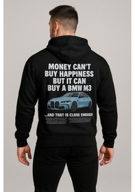 Resim Hmo Store Unisex Siyah Hoodie Bmw Logolu Rahat Kesim Siyah 