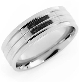 Resim Takı Dükkanı Sade Mat Çizgili Gümüş Alyans Söz Nişan Yüzüğü Twr01 