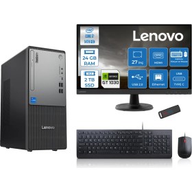 Resim Lenovo Thinkcentre Neo 50T Gen5 Intel Core I7 14700 24GB Ddr5 2tb SSD 27 Inç Monitör Freedos Nvidia GT1030 4gb Masaüstü Bilgisayar 10302712UAS0GL00F09 + Zetta Flash Bellek 