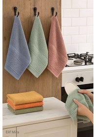 Resim 6'lı Mutfak Havlusu Seti 30x50 Cm %100 Pamuklu Fatma Çok Renkli 