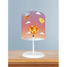 Resim Mekta Home Bebek ve Çocuk Odası Balon ve Tavşan Desenli Abajur 