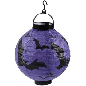 Resim Halloween Cadılar Bayramı Japon Feneri Kağıt Fener Pilli 20 Cm Mor Yarasa Diğer 