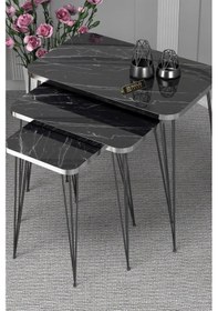 Resim Uslucan Alışveriş Zigon Sehpa Kr Ve Orta Sehpa Kr Set Gümüş Bendir Tel Ayak Siyah Çok Renkli 