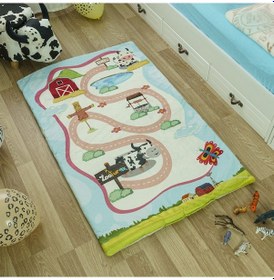 Resim Zooturak Peluş Çocuk Matı İnek Benekli 100cm x 150cm 