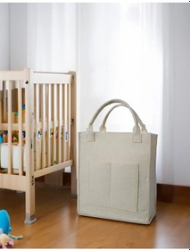 Resim Yunusoğlu Home Çok Amaçlı Keçe Omuz ve El Askılı Anne Bebek Bakım Çantası Krem 