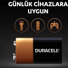 Resim 1 ADET Duracell 9V Alkalin Pil 6LR61 MN1604 >>> GAZ ALARMI DEDEKTÖR ÖLÇÜ ALETİ TESTER ALARM NOSTALJİK RADYO PİLİ 