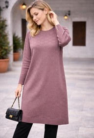 Resim Fresh&Moda Kadın Mevsimlik Petek Desen Uzun Büyük Beden Triko Kazak 