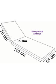 Resim Ermiya Homo Sapiens Şezlong Minderi 180*55*5 Cm Fermuarlı İmpertex Dış Mekan Kumaşı Yıkanır Silinir Fermuarlı 