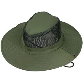 Resim Reva Snap Düğmeli Yürüyüş Ve Avcılık Panama Şapkası Fileli Unisex Yeşil 
